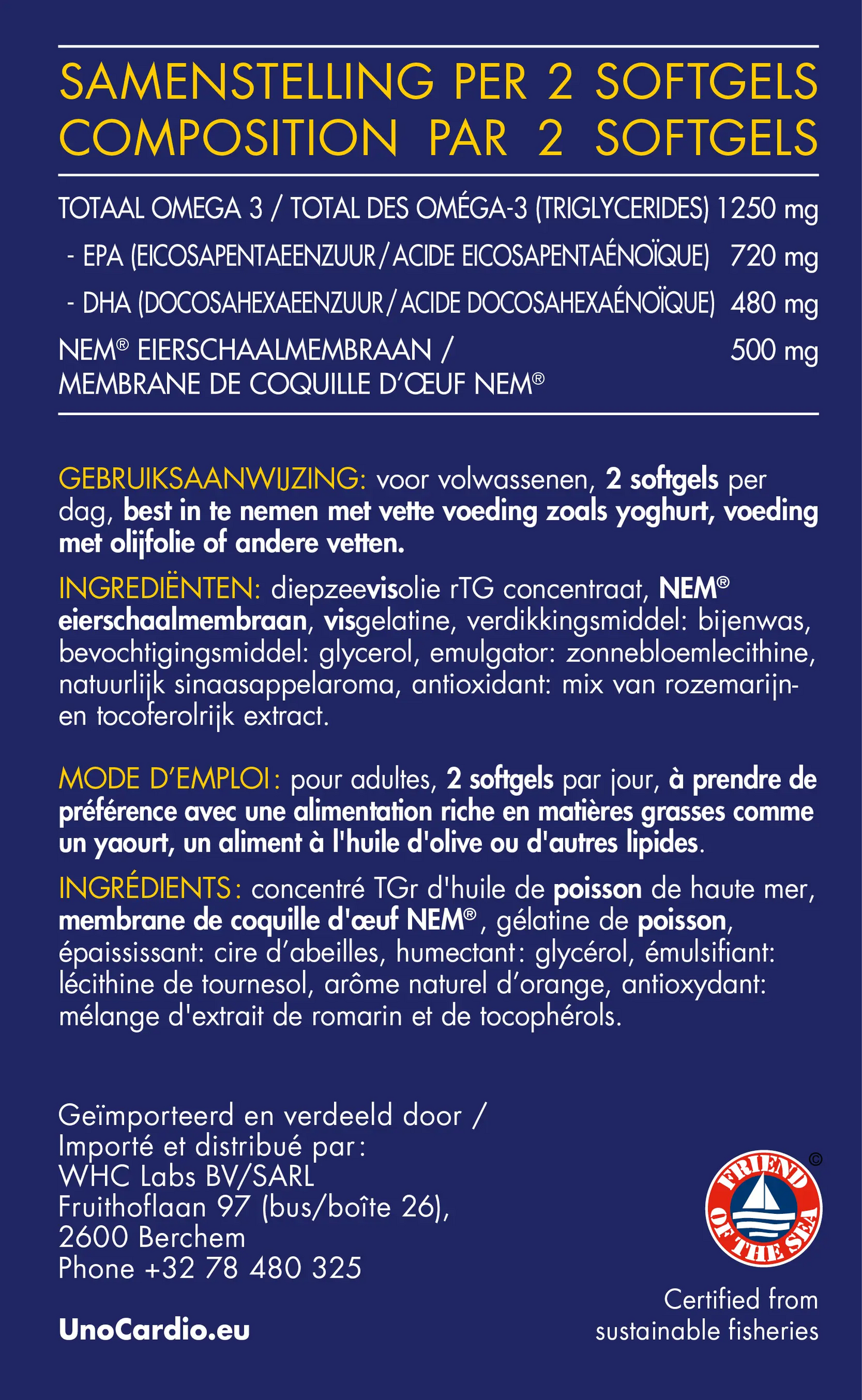 WHC Unocardio Sport + NEM® Eierschaalmembraan Mijn winkel{SiRo} {Collagen} {Collageen}