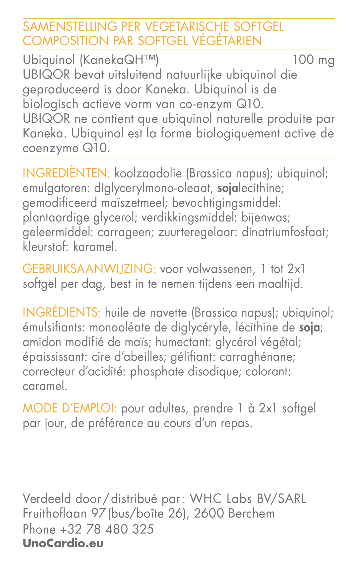 UBIQOR - Ubiquinol Coenzyme Q10 100mg Mijn winkel{SiRo} {Collagen} {Collageen}