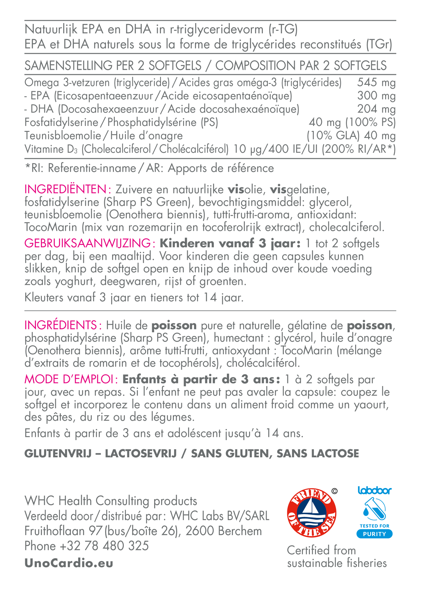 QuattroO3 + PS voor kinderen (60 softgels)