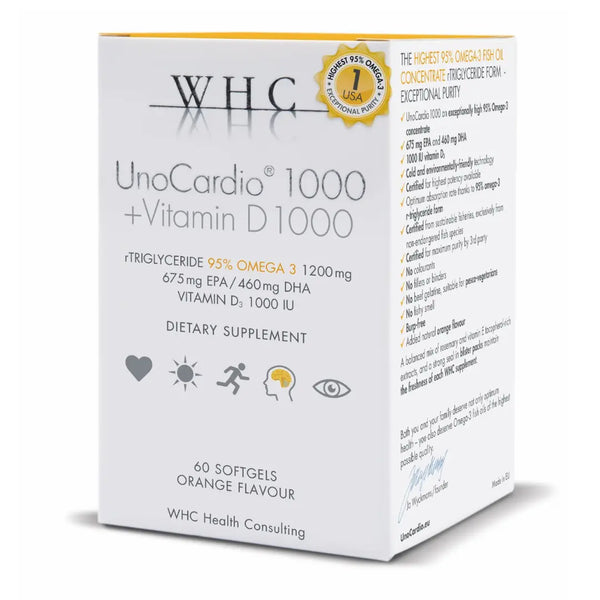 UnoCardio®1000 + Vitamin D3(60 softgels) 