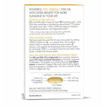 WHC UnoCardio®1000 + Vitamin D (60 softgels) Mijn winkel{SiRo} {Collagen} {Collageen}